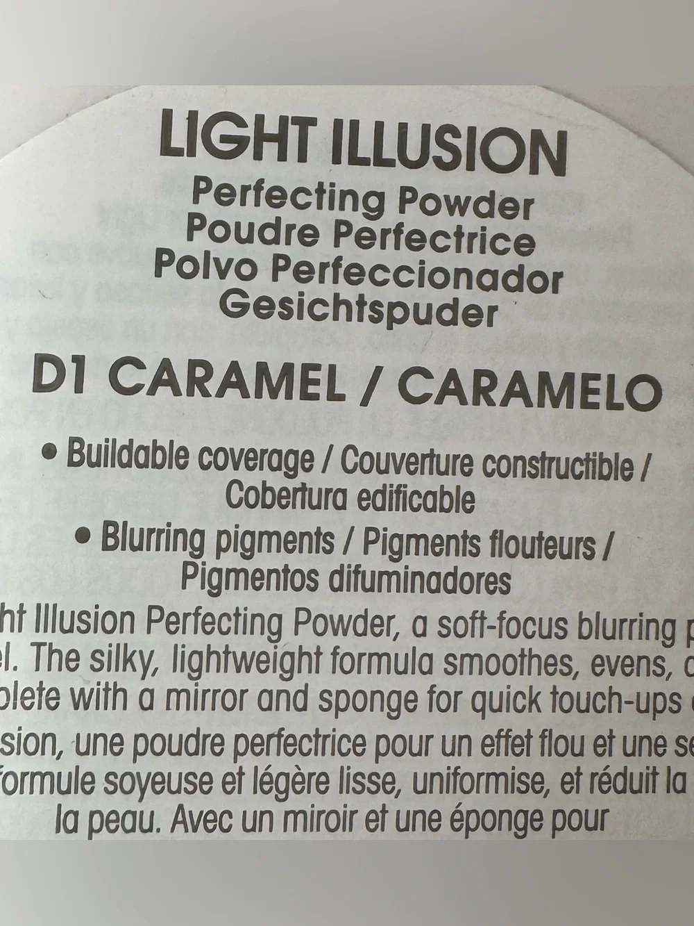 FLOWER Light Illusion Perfecting Powder in D1 caramel Warm Brown